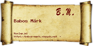 Babos Márk névjegykártya