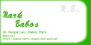 mark babos business card